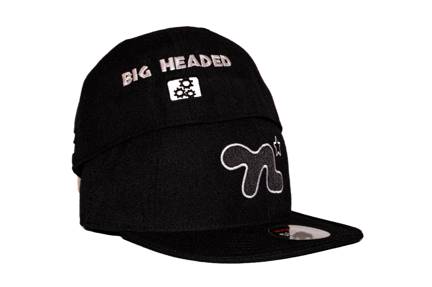 ‘Big Headed’ Fitted Hat- Black