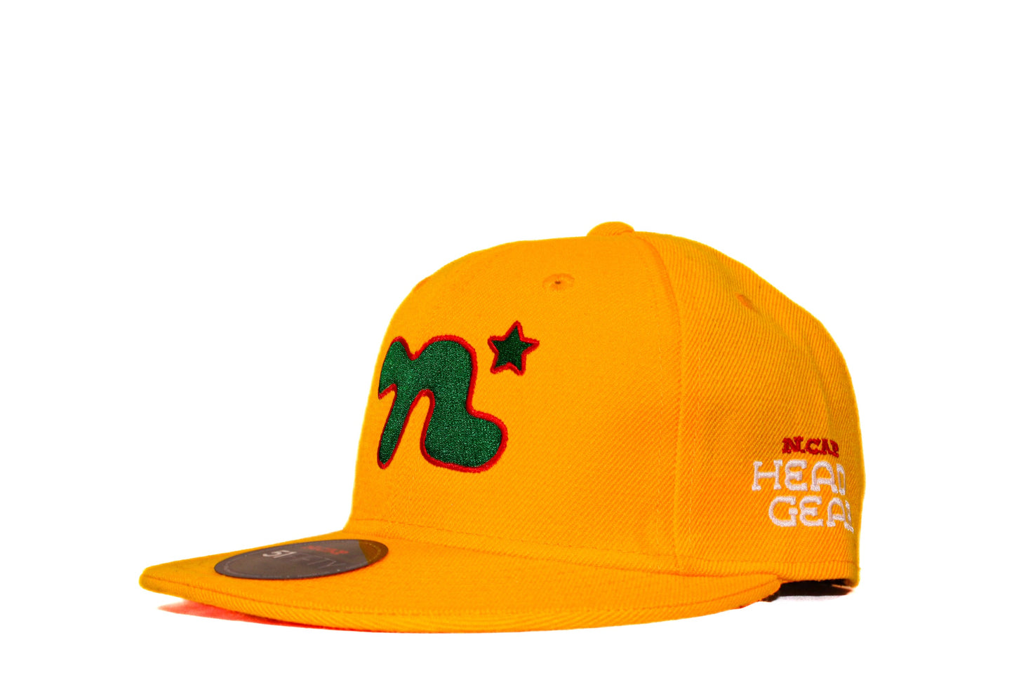 ‘Big Headed’ Fitted Hat- Yellow