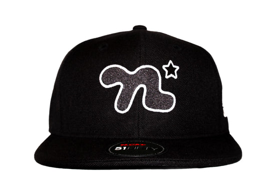 ‘Big Headed’ Fitted Hat- Black