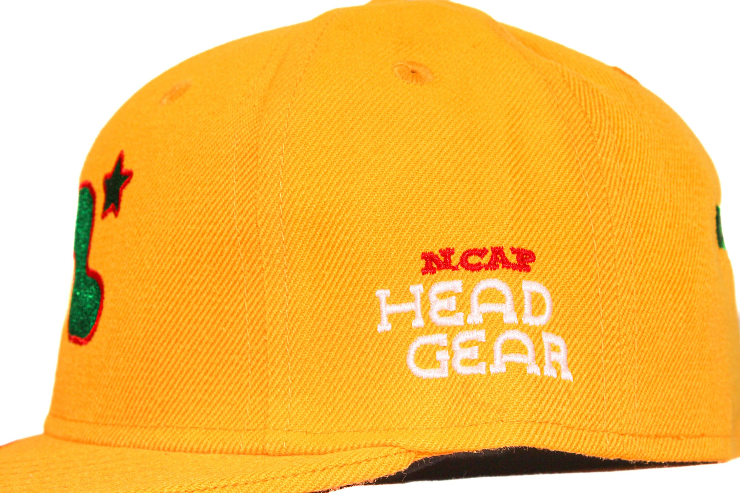 ‘Big Headed’ Fitted Hat- Yellow