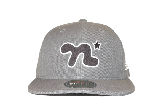 ‘Big Headed’ Fitted Hat- Grey